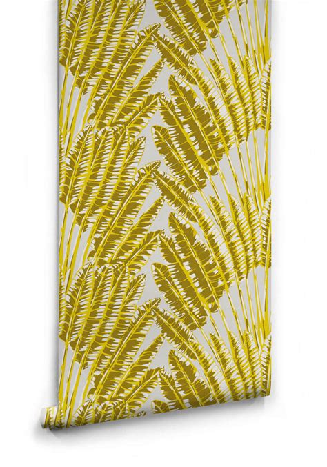 Feather Palm Wallpaper In Golden Palm From The Kingdom Home Collection