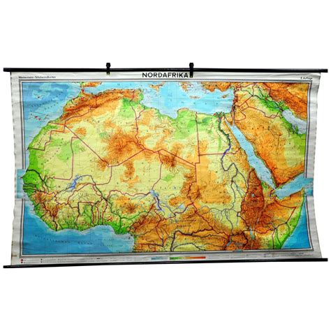 Vintage Mural Map Of North Africa Countrycore African Wall Chart