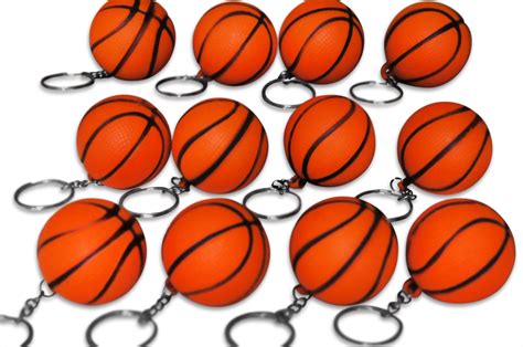 Novel Merk 12 Pack Orange Basketball Keychains For Kids Party Favors