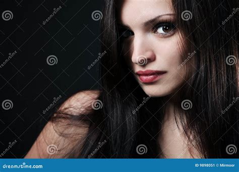 Brunette With Long Hair Stock Image Image Of Long Brunette 9898051