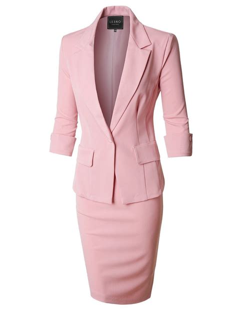 this fitted blazer and skirt suit set fits the body perfectly it is a high waisted midi skirt