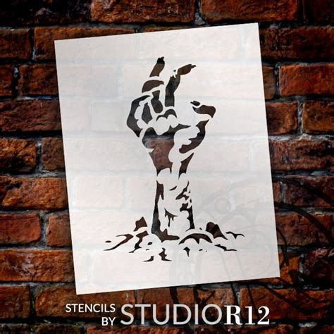 Zombie Hand Halloween Art Stencil Select Size Stcl1282 Etsy