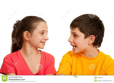 Talking Kids Stock Image Image Of Beauty Casual Girl