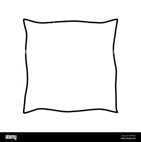Cartoon Pillow Silhouette Outline Vector Symbol Icon Design Stock