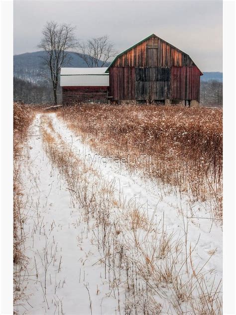 Old Rustic Barn And Snow Photographic Print By Michaelmill