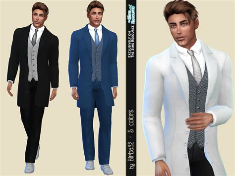 Birba32s Lukas Wedding Suit Sims 4 Male Clothes Sims 4 Wedding