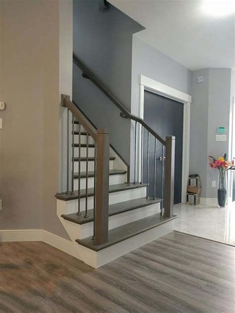 Modern Profile Hand Rail And Metal Baluster Install — Stair Treads Canada