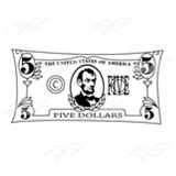 Abeka | Clip Art | $5 Bill—front png image