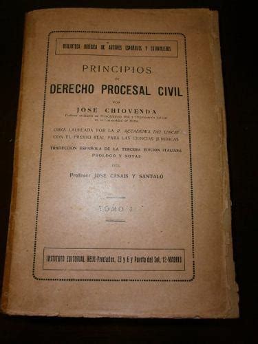 Principios De Derecho Procesal Civil Chiovenda 🥇 Posot Class