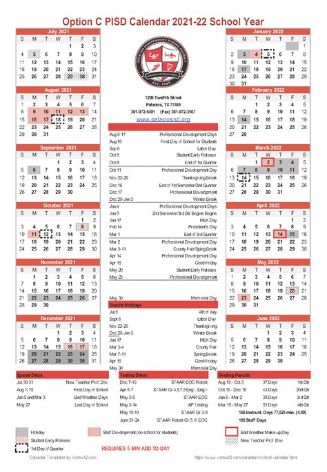 Pisd 2022 Calendar Customize And Print