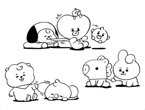 Baby Bt21 Coloring Pages Coloringbay