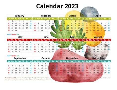 Free 2023 Printable Yearly Calendar Premium Template 27471