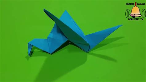Kağıttan Kanat Çırpan Kuş Yapımı Origami Kanat Çırpan Kuş Çok Kolay