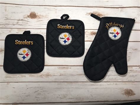 Steelers Pittsburgh Pot Holders And Oven Mitt T Christmas Day