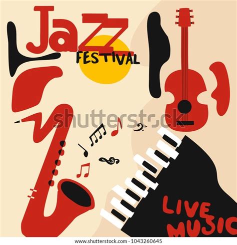 Jazz Music Festival Poster Music Instruments Stock Vector Royalty Free 1043260645 Shutterstock