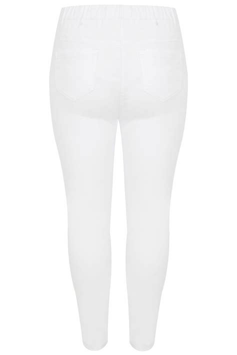 White Pull On Jenny Jeggings Plus Size 16 To 36