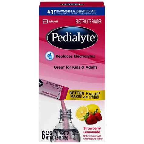 Pedialyte Electrolyte Powder Strawberry Lemonade
