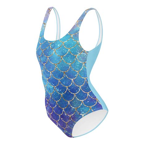 Sexyaf Vibrant Iridescence Mermaid Scales 7blue One Piece Swimsuit