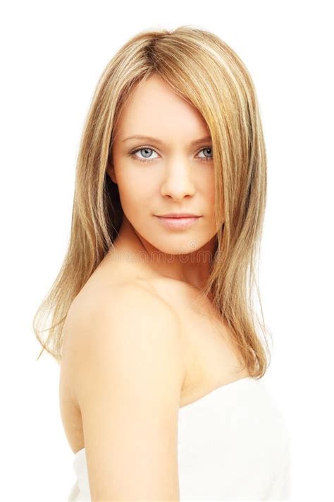 Blond Hair Beautiful Woman With Make Up Stock Photo Image Of
