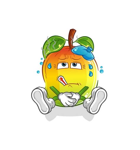 Premium Vector Mango Sick Vector Cartoon Character