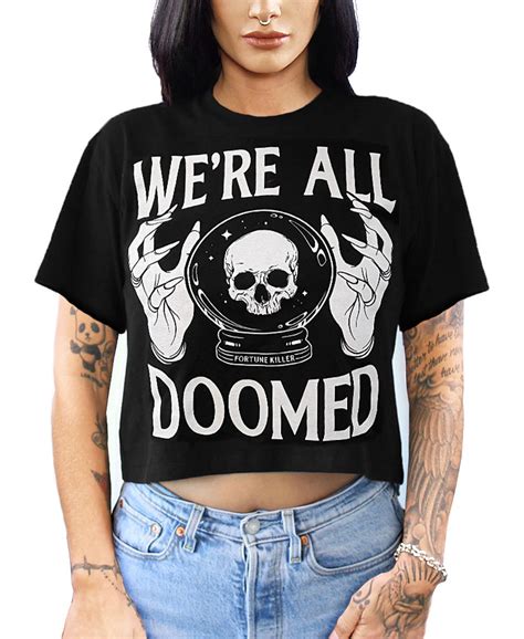 Were All Doomed Crop T Shirt Skygraphx