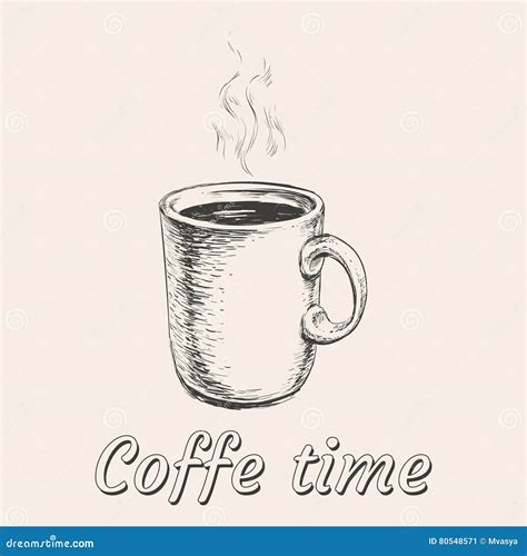 Hand Drawn Sketch Coffee Cup Vector Illustration Stock Vector