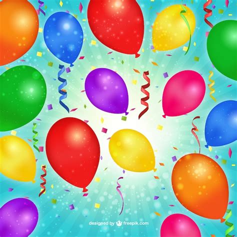 Free Vector Birthday Balloons And Confetti