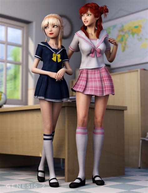 School Girl Textures 3d Models And 3d Software By Daz 3d