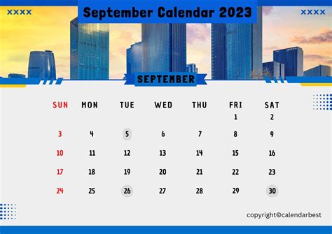 Free Printable September 2023 Calendar Template In Pdf