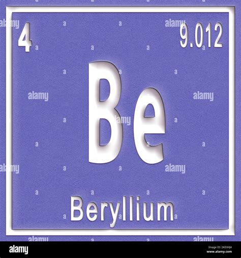 Elemento Químico De Berilio Signo Con Número Atómico Y Peso Atómico