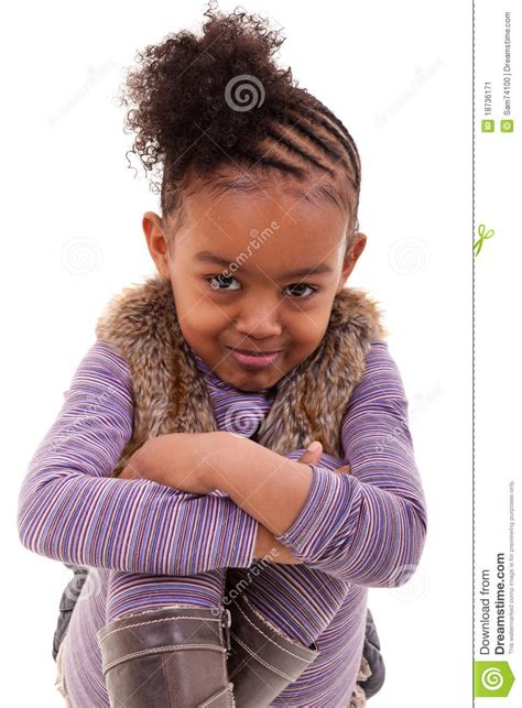 Cute Little Black Girl Angry Stock Image Image 18736171