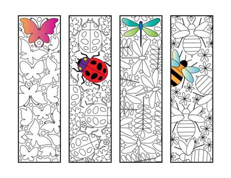 Six Adorable Animal Bookmarks Printable Coloring Pages Scribble