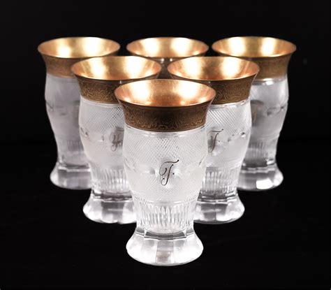 Lot Set Of 6 Vintage Moser Splendid Water Glass
