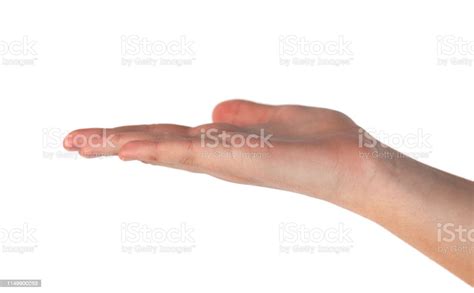 Beautiful Womans Hand Palm Up Isolated On White Background Stock Photo