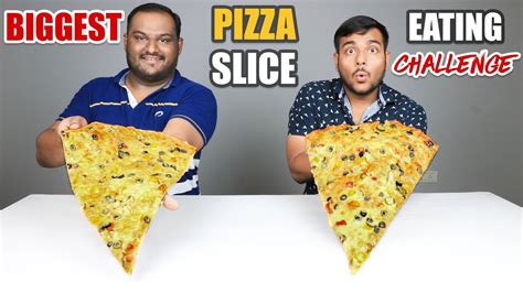 BIG PIZZA SLICE EATING CHALLENGE | Big Pizza Slice Eating Competition