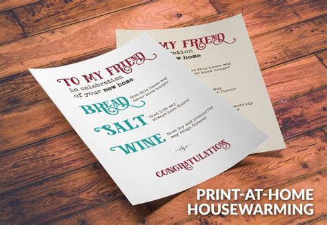 Printable New Home Blessing Bread Salt Wine Poem Its A Etsy