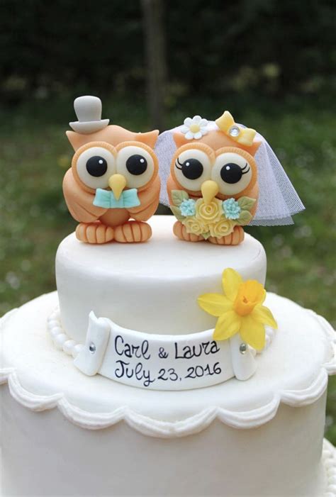 Owl Cake Topper For Wedding Rustic Wedding Cake Topper Love Bird Cake