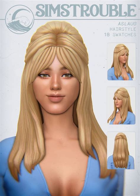 Aslaug By Simstrouble Simstrouble On Patreon Sims Hair Sims 4 Sims