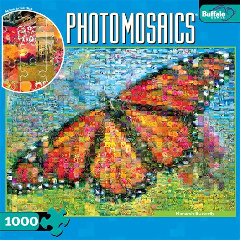 Amazon Com Photomosaic Monarch Butterfly Pc Jigsaw Puzzle Toys Games