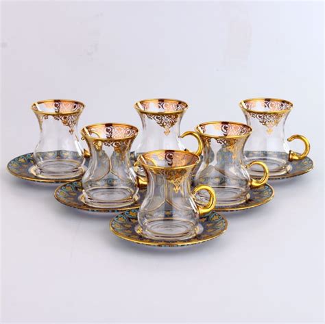 Pcs Thin Waist Nilay Turkish Tea Set With Holder Fairturk Com