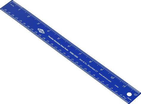 Alvin R590 12bl 12 Flexible Stainless Steel Ruler Blue