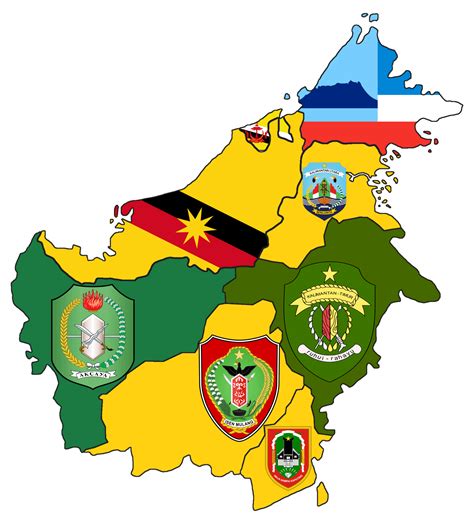 Borneo Island Flag Map Rvexillmaps
