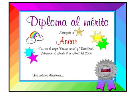Diploma Diplomas para niños Formatos de diplomas Plantillas de diplomas editables