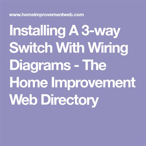 The following 3 diagrams show the wiring for a specially made dimmer that can be used in these circuits in place of either of the the 3 way switches, or both. Installing A 3-way Switch With Wiring Diagrams - The Home Improvement Web Directory | Three way ...