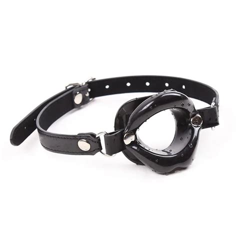 3 Color Sexy Lips Pu Leather Belt Rubber Mouth Gag Open Fixation Mouth