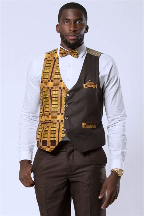 African Print Men Suit Vest Kente Fit Vest African Print Etsy