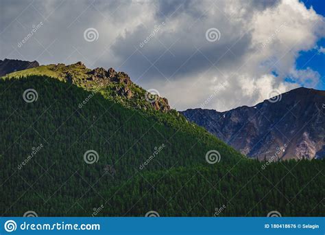 An Impressive Mountain Range At Sunset In Kuray Steppe Of Altai Krai