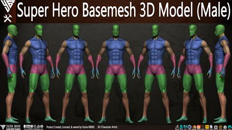 3d Character Male Superhero Collection