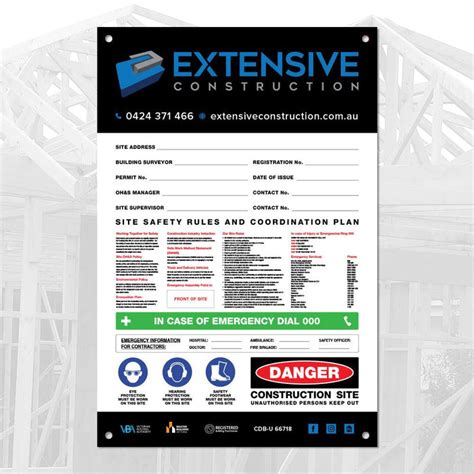 Large Site Safety Corflute Signs Construction Site Signage — Tradie Packs