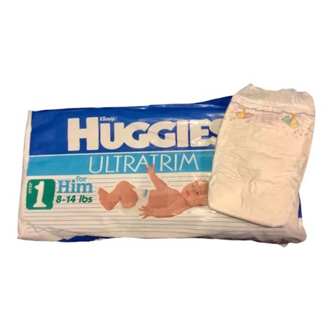 Vintage Huggies Ultratrim Plastic Backed Diaper Step 1 Reborn 1992 £9
